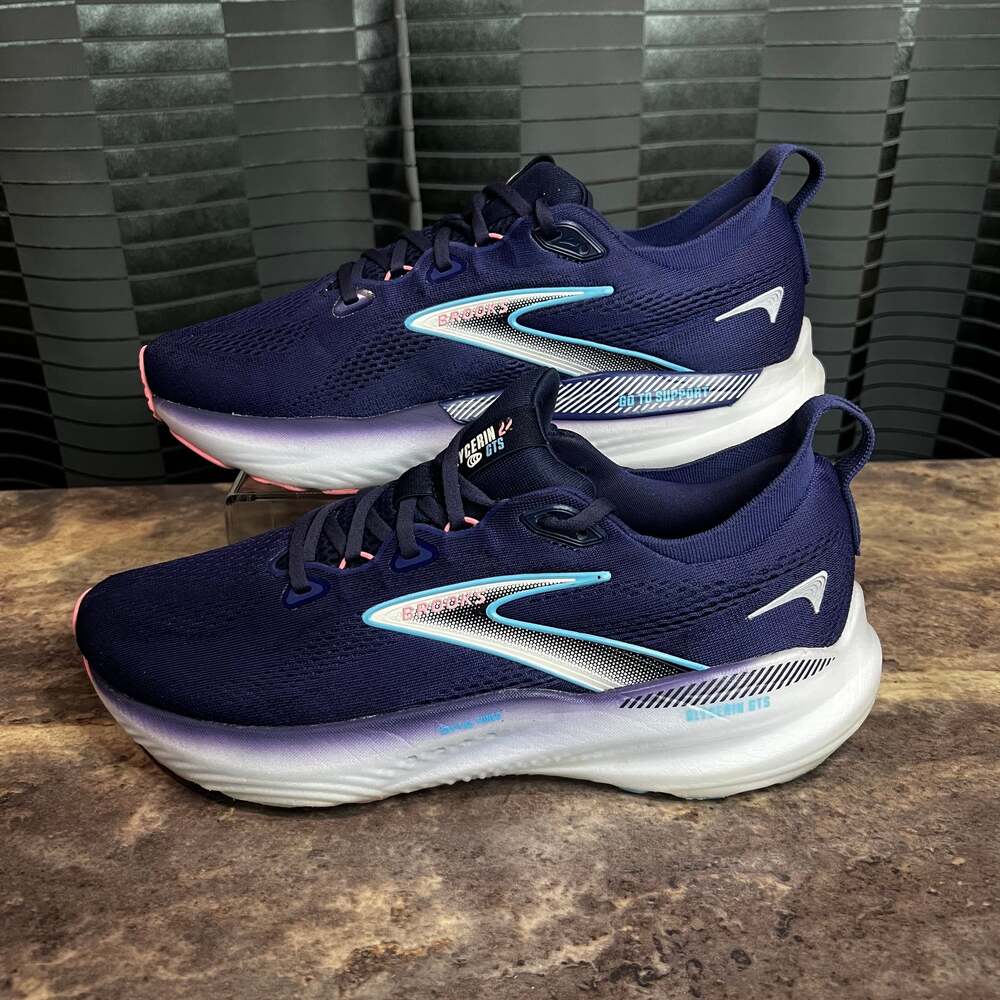 Brooks Women's Glycerin GTS 22 Running Shoes Blue Ribbon/Peacoat/Dianthus